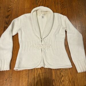 White House Black Market Cream Cardigan Sweater
